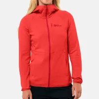 Толстовка для женщин Jack Wolfskin Kolbenberg Hooded Fz W Осень - Зима / Красный photo 2