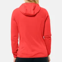 Толстовка для женщин Jack Wolfskin Kolbenberg Hooded Fz W Осень - Зима / Красный photo 3