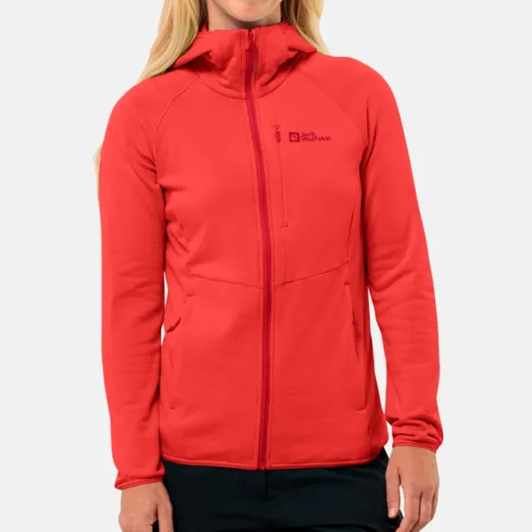 Hanorac pentru femei Jack Wolfskin Kolbenberg Hooded Fz W Toamnă - iarnă / Red photo 2