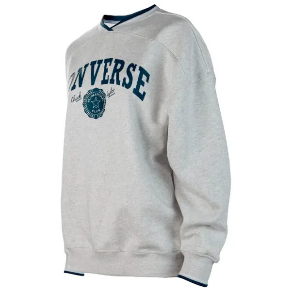 Толстовка для женщин Converse Retro Chuck Oversized V-Neck Всесезонные / Серый photo 1