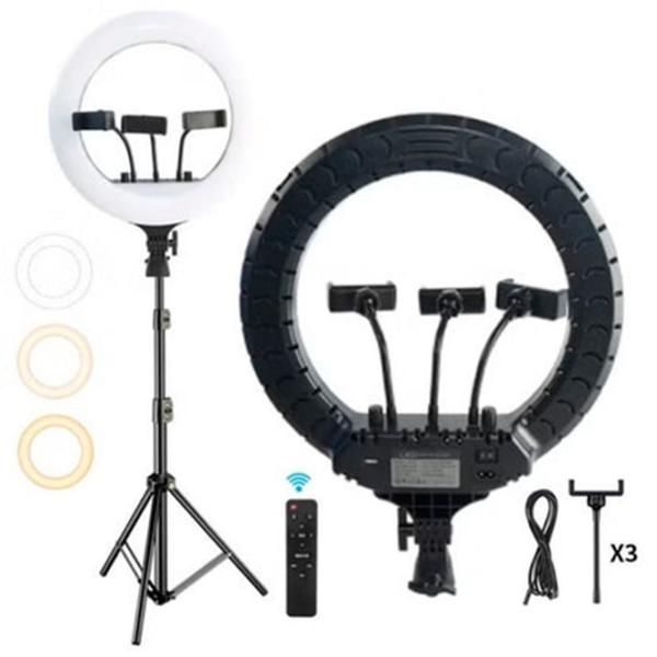 Штатив с круглой лампой Selfie Ring Light RL-14 360 мм Черный photo 2