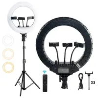 Trepied cu lampă Selfie Ring Light RL-14 360 mm Black photo 2