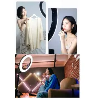 Trepied cu lampă Selfie Ring Light RL-14 360 mm Black photo 4