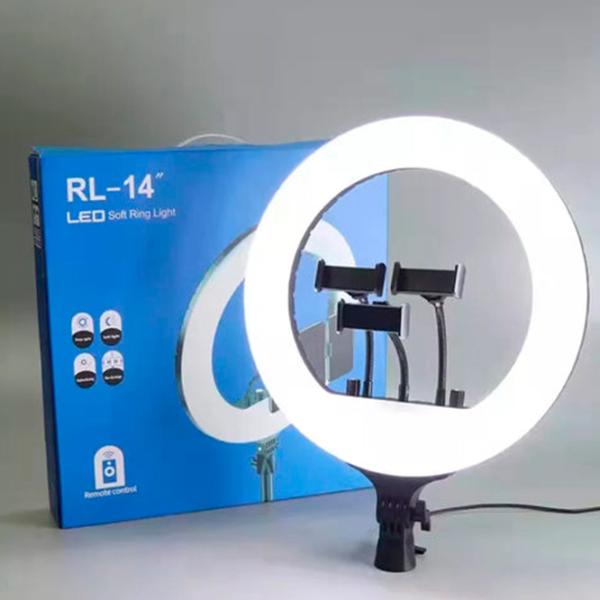 Штатив с круглой лампой Selfie Ring Light RL-14 360 мм Черный photo 7