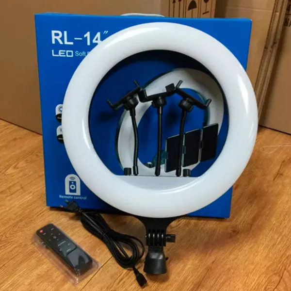 Штатив с круглой лампой Selfie Ring Light RL-14 360 мм Черный photo 8