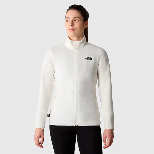Hanorac pentru femei The North Face 100 glacier fz gardenia Toamnă - iarnă / White photo 2