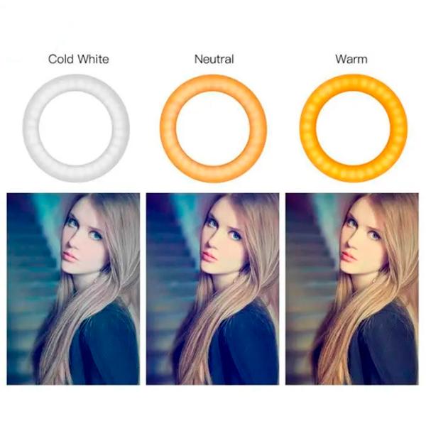 Штатив с круглой лампой Selfie Ring Light M20 200 мм Черный photo 10