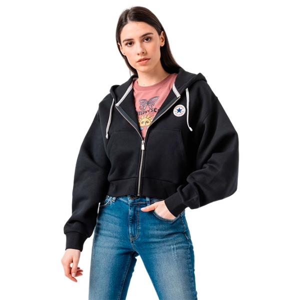 Hanorac pentru femei Converse Retro Chuck Full-Zip Graphic Hoodie Toamnă - iarnă / Black photo 1 Hanorac pentru femei Converse Retro Chuck Full-Zip Graphic Hoodie Toamnă - iarnă / Black photo 1