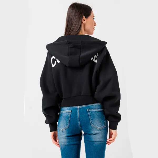 Hanorac pentru femei Converse Retro Chuck Full-Zip Graphic Hoodie Toamnă - iarnă / Black photo 2 Hanorac pentru femei Converse Retro Chuck Full-Zip Graphic Hoodie Toamnă - iarnă / Black photo 2
