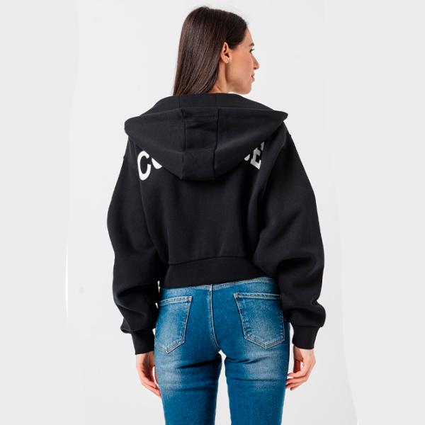 Hanorac pentru femei Converse Retro Chuck Full-Zip Graphic Hoodie Toamnă - iarnă / Black photo 2 Hanorac pentru femei Converse Retro Chuck Full-Zip Graphic Hoodie Toamnă - iarnă / Black photo 2