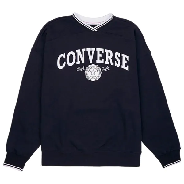 Толстовка для женщин Converse Retro Chuck Oversized V-Neck Осень - Зима / Черный photo 1 Толстовка для женщин Converse Retro Chuck Oversized V-Neck Осень - Зима / Черный photo 1