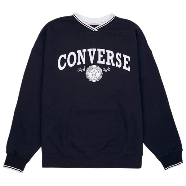 Толстовка для женщин Converse Retro Chuck Oversized V-Neck Осень - Зима / Черный photo 1 Толстовка для женщин Converse Retro Chuck Oversized V-Neck Осень - Зима / Черный photo 1