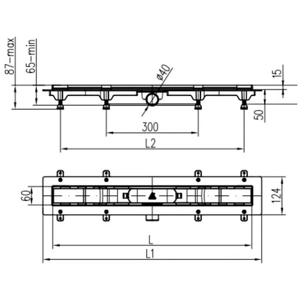 Rigolă de duș Chudej CH550S1 Plastic photo 2