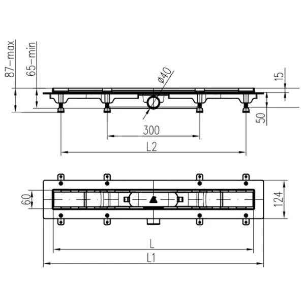 Rigolă de duș Chudej CH650B1 Plastic photo 2