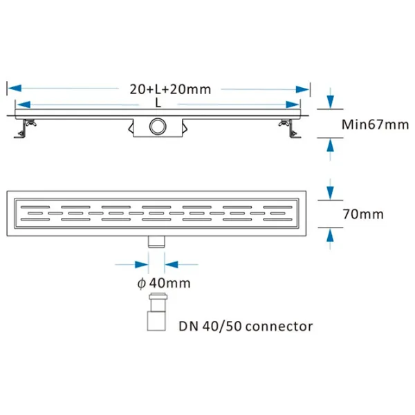 Rigolă de duș KAS Quadrato FLH40-A2 С04 Inox photo 2 Rigolă de duș KAS Quadrato FLH40-A2 С04 Inox photo 2