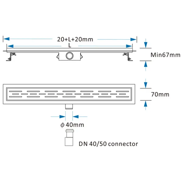 Rigolă de duș KAS Quadrato FLH40-A2 С04 Inox photo 2 Rigolă de duș KAS Quadrato FLH40-A2 С04 Inox photo 2
