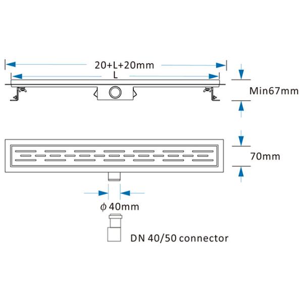 Rigolă de duș KAS Quadrato FLH40-A2 С04 Inox photo 2 Rigolă de duș KAS Quadrato FLH40-A2 С04 Inox photo 2