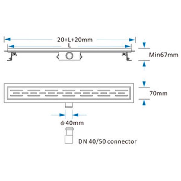 Rigolă de duș KAS Zipper FLH40-A2 С03 Inox photo 2 Rigolă de duș KAS Zipper FLH40-A2 С03 Inox photo 2