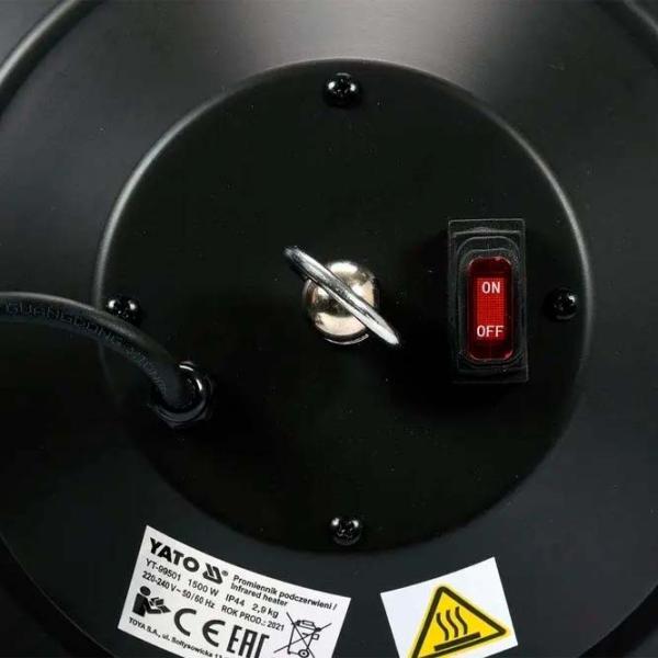 Încălzitor infraroșu Yato YT99501 1500 W / Black photo 4