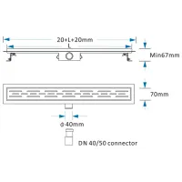 Rigolă de duș KAS FLH40-A2 С07 Inox photo 2