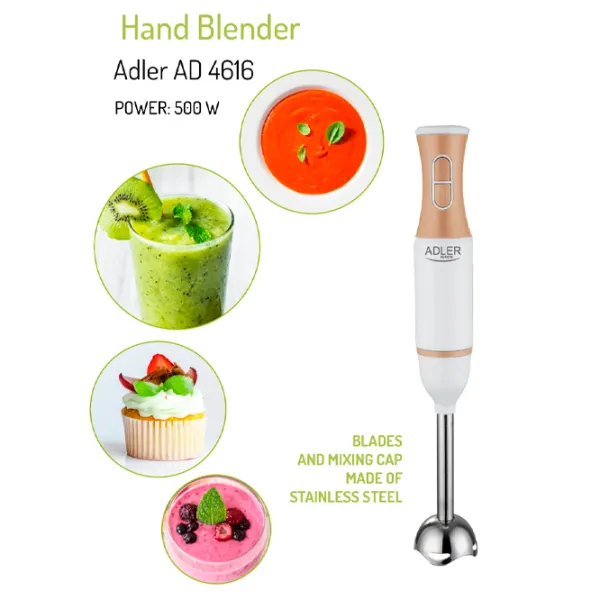 Blender de mână Adler AD4616 500 W / White photo 4