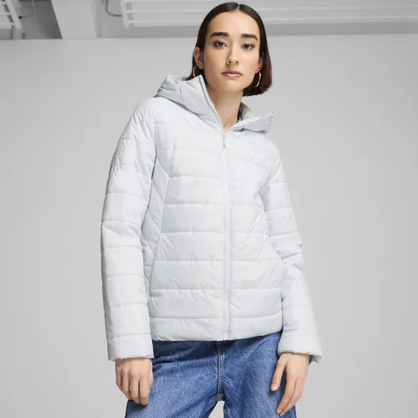 Ветровка для женщин Puma Ess Hooded Padded Jacket Демисезон / Серебряный photo 9