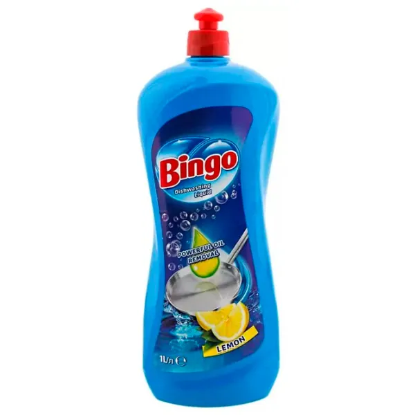 Средство для мытья посуды Bingo Glycerin 1 л / Лимон photo 1 Средство для мытья посуды Bingo Glycerin 1 л / Лимон photo 1