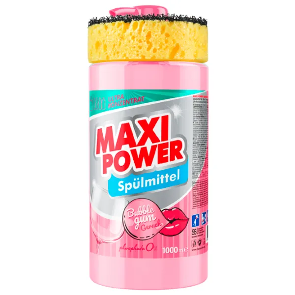Средство для мытья посуды Maxi Power Bubble Gum 1 л / Бабл Гам photo 1