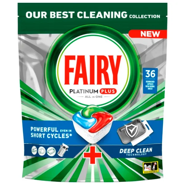 Detergent pentru mașine de spălat vase Fairy Platinum Plus Blue  / Briză de iarbă photo 1 Detergent pentru mașine de spălat vase Fairy Platinum Plus Blue  / Briză de iarbă photo 1