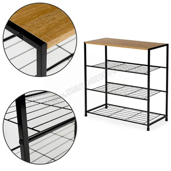 Etajeră pentru încălțăminte Modern Home XJ633063A1 (Oak/Black) 63.5 x 62.5 x 30.5 /Black /Fag photo 2 Etajeră pentru încălțăminte Modern Home XJ633063A1 (Oak/Black) 63.5 x 62.5 x 30.5 /Black /Fag photo 2