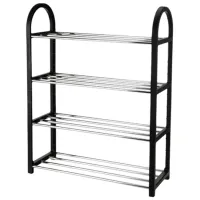 Стеллаж для обуви Storage Solutions 34522 4 яруса 50x65x19cm  65 x 50 x 19см /Black /Серый