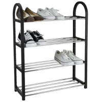 Etajeră pentru încălțăminte Storage Solutions 34522 4 rafturi 50x65x19cm 65 x 50 x 19 /Black /Gray photo 2