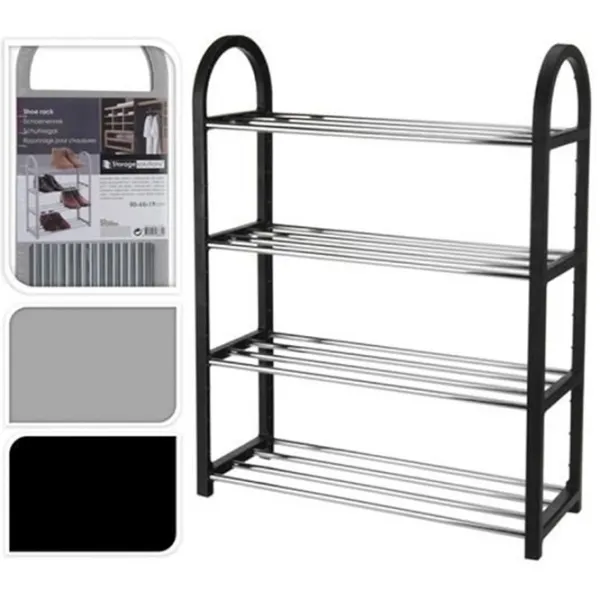 Etajeră pentru încălțăminte Storage Solutions 34522 4 rafturi 50x65x19cm  65 x 50 x 19 /Black /Gray photo 3
