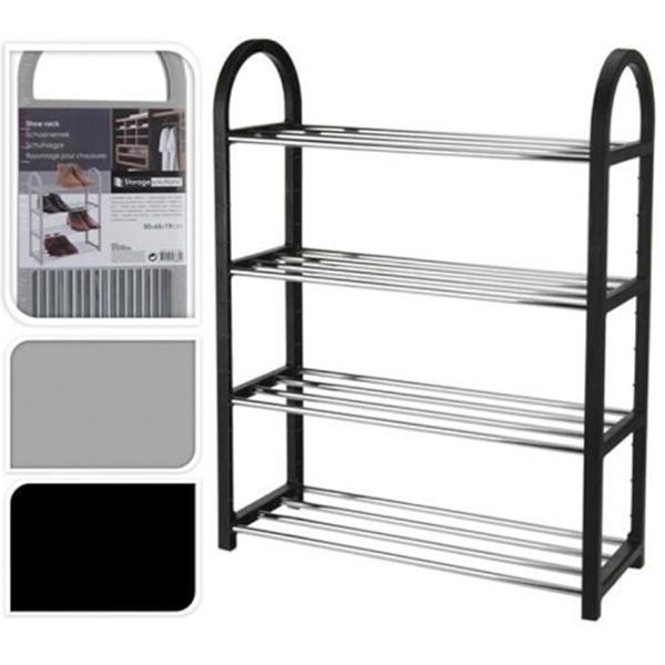 Etajeră pentru încălțăminte Storage Solutions 34522 4 rafturi 50x65x19cm  65 x 50 x 19 /Black /Gray photo 3