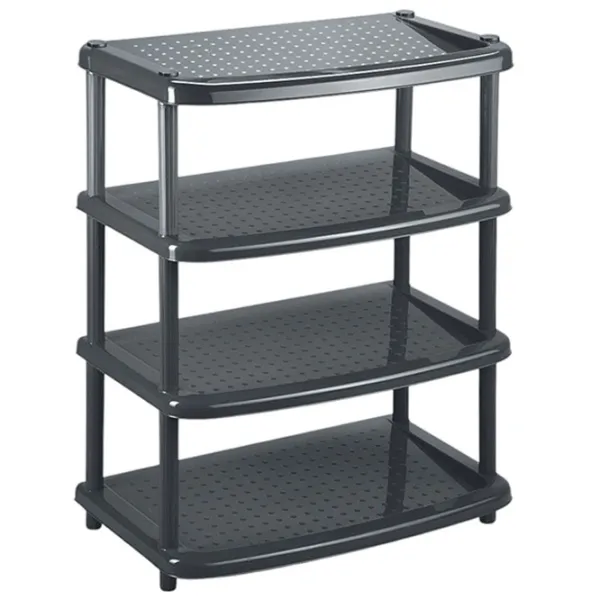 Стеллаж для обуви Bytplast 45715 Paola 4 полки 49X31X78cm  78 x 49 x 31см /Black /Черный photo 1