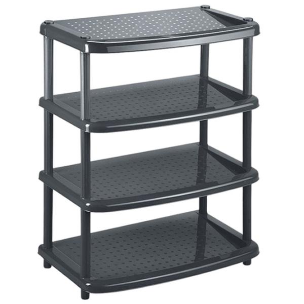 Стеллаж для обуви Bytplast 45715 Paola 4 полки 49X31X78cm  78 x 49 x 31см /Black /Черный photo 1