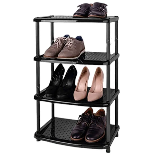 Стеллаж для обуви Bytplast 45715 Paola 4 полки 49X31X78cm  78 x 49 x 31см /Black /Черный photo 2