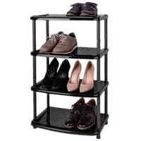 Etajeră pentru încălțăminte Bytplast 45715 Paola 4 rafturi 49X31X78cm 78 x 49 x 31 /Black /Black photo 2
