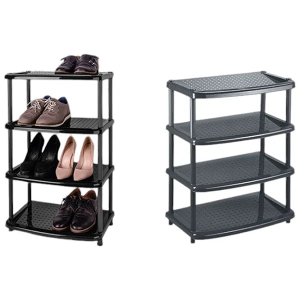 Стеллаж для обуви Bytplast 45715 Paola 4 полки 49X31X78cm  78 x 49 x 31см /Black /Черный photo 3