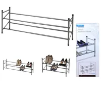 Etajeră pentru încălțăminte Storage Solutions 46888 2 rafturi metal 62 x 115 x 23 /Gray /Gray photo 3