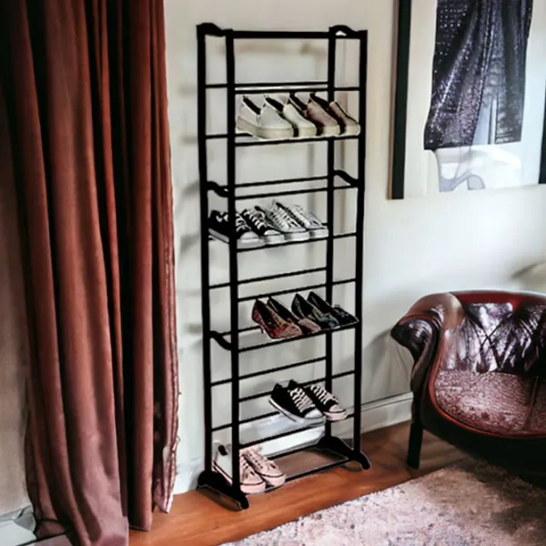 Стеллаж для обуви Holland 46915 Storage Solutions 10 полок 50x24x130cm  130 x 50 x 24см /Black /Черный photo 4