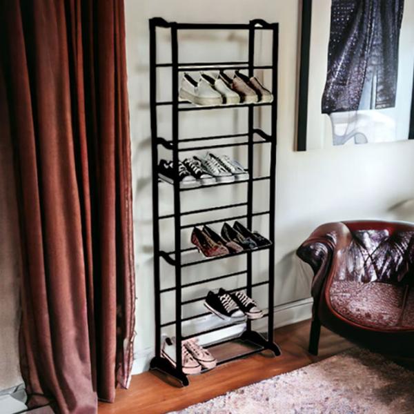 Стеллаж для обуви Holland 46915 Storage Solutions 10 полок 50x24x130cm  130 x 50 x 24см /Black /Черный photo 4