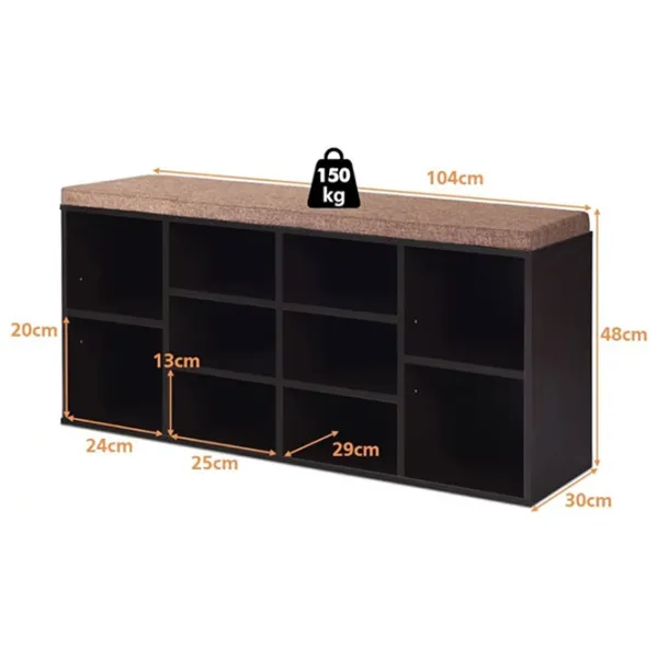 Стеллаж для обуви Costway HW63680BN (Brown)  48 x 104 x 30см /Brown /Коричневый photo 2 Стеллаж для обуви Costway HW63680BN (Brown)  48 x 104 x 30см /Brown /Коричневый photo 2