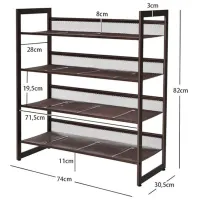Etajeră pentru încălțăminte Crostway HW66359 (Brown) 82 x 74 x 30.5 /Brown /Brown photo 2