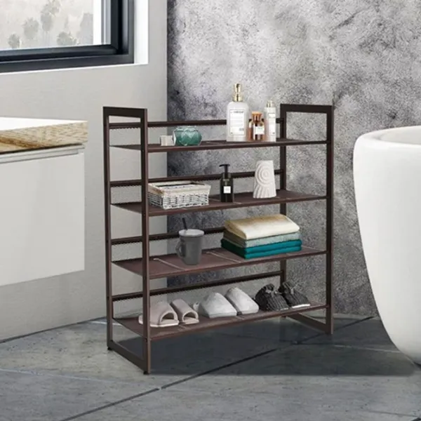Стеллаж для обуви Crostway HW66359 (Brown)  82 x 74 x 30.5см /Brown /Коричневый photo 3 Стеллаж для обуви Crostway HW66359 (Brown)  82 x 74 x 30.5см /Brown /Коричневый photo 3