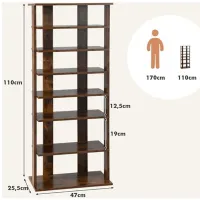 Etajeră pentru încălțăminte Costway JZ10125CF (Rustic Brown) 110 x 47 x 25.5 /Brown /Brown photo 4