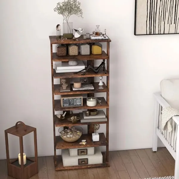 Стеллаж для обуви Costway JZ10125CF (Rustic Brown)  110 x 47 x 25.5см /Brown /Коричневый photo 5