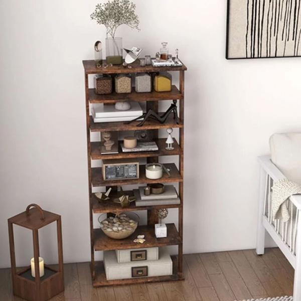 Стеллаж для обуви Costway JZ10125CF (Rustic Brown)  110 x 47 x 25.5см /Brown /Коричневый photo 5