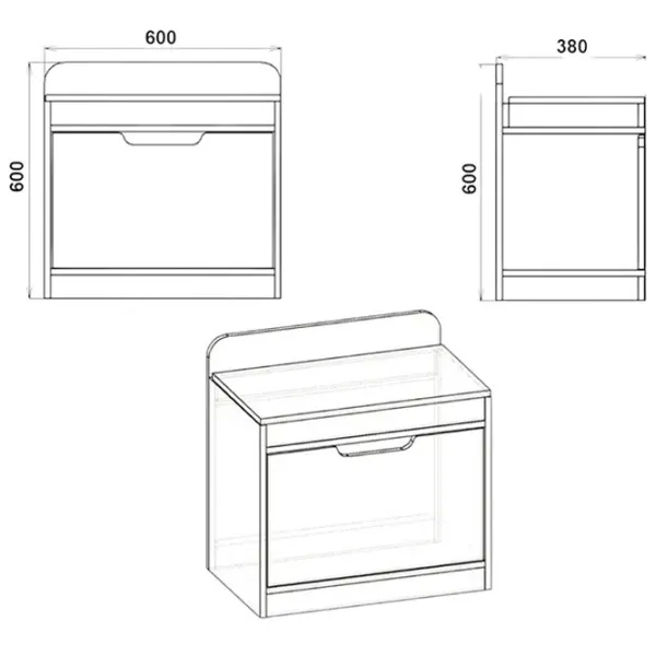 Dulap pentru încălțăminte KompaniT "TO-8" ML Mobilier 600x600x380  60 x 60 x 38 /Stejar /Stejar Sonoma photo 2 Dulap pentru încălțăminte KompaniT "TO-8" ML Mobilier 600x600x380  60 x 60 x 38 /Stejar /Stejar Sonoma photo 2