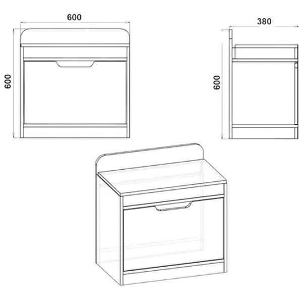 Dulap pentru încălțăminte KompaniT "TO-8" ML Mobilier 600x600x380  60 x 60 x 38 /Stejar /Stejar Sonoma photo 2 Dulap pentru încălțăminte KompaniT "TO-8" ML Mobilier 600x600x380  60 x 60 x 38 /Stejar /Stejar Sonoma photo 2